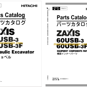 Hitachi ZX60USB-3 ZX60USB-3F Hydraulic Excavator Parts Catalog & Equipment Components Parts Catalog