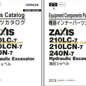 Hitachi ZX210LC-7 ZX210LCN-7 ZX240N-7 Hydraulic Excavator Parts and Equipment Components Parts Catalog