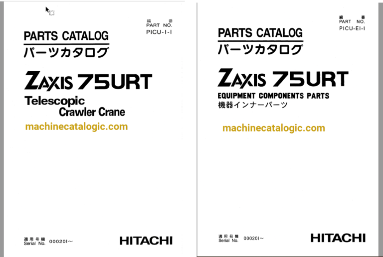 Hitachi ZX75URT Telescopic Crawler Crane Parts Catalog & Equipment Components Parts Catalog