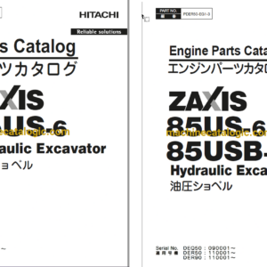 Hitachi ZX85US-6 Hydraulic Excavator Parts Catalog & Engine Parts Catalog