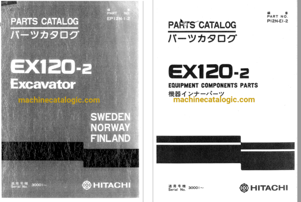 Hitachi EX120-2 Excavator Parts Catalog & Equipment Components Parts Catalog
