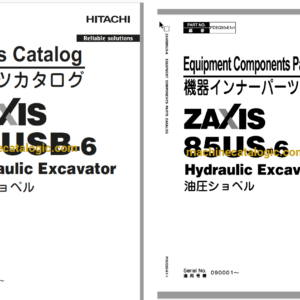 Hitachi ZX85USB-6 Hydraulic Excavator Parts Catalog & Equipment Components Parts Catalog