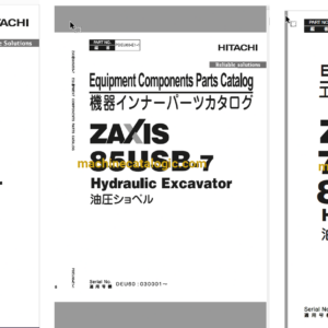 Hitachi ZX85USB-7 Hydraulic Excavator Parts Catalog & Engine Parts Catalog & Equipment Components Parts Catalog