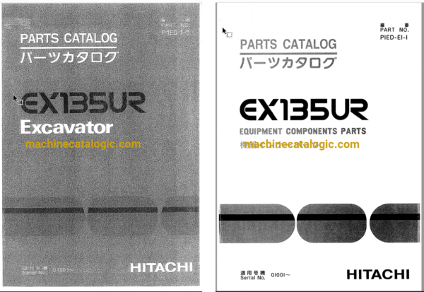 Hitachi EX135UR Excavator Parts Catalog & Equipment Components Parts Catalog