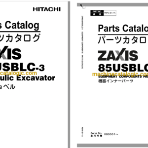 AHitachi ZX85USBLC-3 Hydraulic Excavator Parts Catalog & Equipment Components Parts Catalog