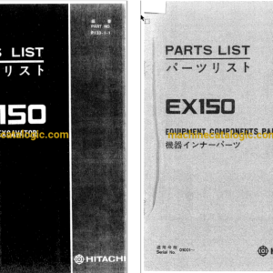 Hitachi EX150 Hydraulic Excavator Parts Catalog & Equipment Components Parts Catalog