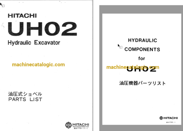 Hitachi UH02 Hydraulic Excavator Parts Catalog & Equipment Components Parts Catalog