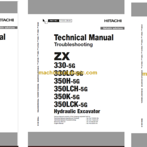 Hitachi ZX330-5G ZX330LC-5G ZX350H-5G ZX350LCH-5G ZX350K-5G ZX350LCK-5G Hydraulic Excavator Technical and Workshop Manual