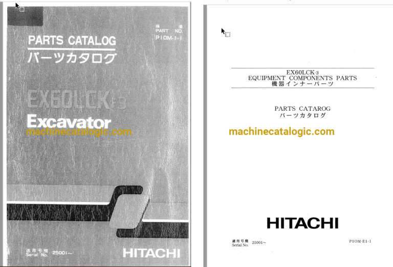 Hitachi EX60LCK-3 Excavator Parts Catalog & Equipment Components Parts Catalog