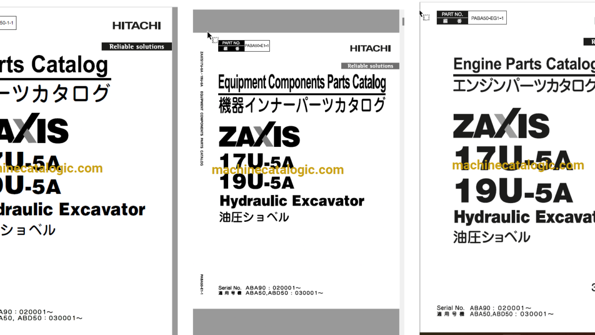 Hitachi ZX17U-5A ZX19U-5A Hydraulic Excavator Parts Catalog