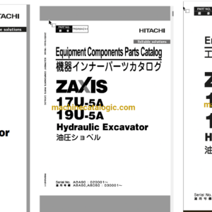 Hitachi ZX17U-5A ZX19U-5A Hydraulic Excavator Parts Catalog & Engine Parts Catalog & Equipment Components Parts Catalog