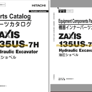 Hitachi ZX135US-7H Hydraulic Excavator Parts and Equipment Components Parts Catalog