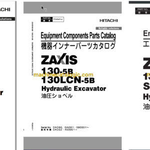 Hitachi ZX130-5B ZX130LCN-5B Hydraulic Excavator Parts Catalog & Engine Parts Catalog & Equipment Components Parts Catalog