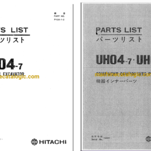 Hitachi UH04-7 Hydraulic Excavator Parts Catalog & Equipment Components Parts Catalog