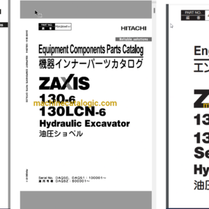 Hitachi ZX130-6 ZX130LCN-6 Hydraulic Excavator Parts Catalog & Engine Parts Catalog & Equipment Components Parts Catalog