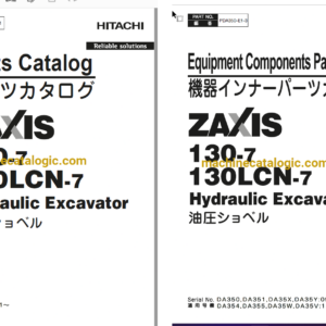 Hitachi ZX130-7 ZX130LCN-7 Hydraulic Excavator Parts Catalog & Equipment Components Parts Catalog Hitachi ZX130-7 ZX130LCN-7 Hydraulic Excavator INDEX: