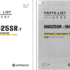 Hitachi UH025SR-7 UH033SR Hydraulic Excavator Parts Catalog & Equipment Components Parts Catalog