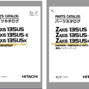 Hitachi ZX135US ZX135US-E ZX135USK Excavator Parts Catalog & Equipment Components Parts Catalog