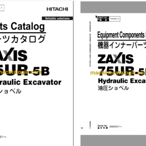 Hitachi ZAXIS75UR-5B Hydraulic Excavator Parts Catalog & Equipment Components Parts Catalog