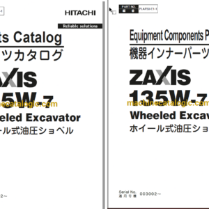 Hitachi ZX135W-7 Wheeled Excavator Parts and Equipment Components Parts Catalog