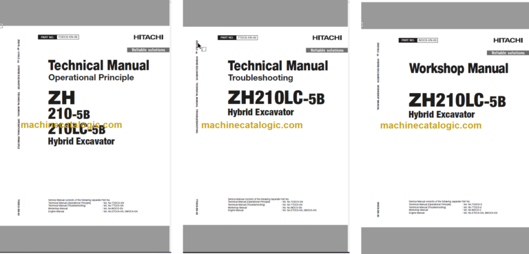 Hitachi ZH210-5B ZH210LC-5B Hybrid Excavator Technical and Workshop Manual
