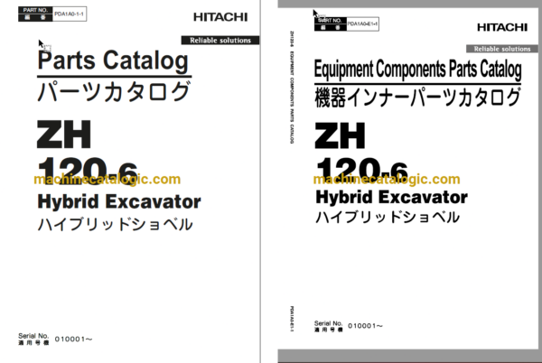 Hitachi ZH120-6 Hybrid Excavator Parts Catalog & Equipment Components Parts Catalog