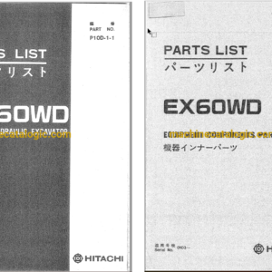 Hitachi EX60WD Wheeled Hydraulic Excavator Parts Catalog & Equipment Components Parts Catalog