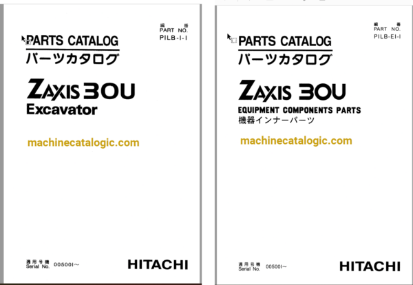 Hitachi ZX30U Excavator Parts Catalog & Equipment Components Parts Catalog