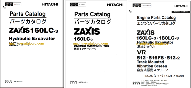 Hitachi ZX160LC-3 Hydraulic Excavator Full Parts Catalog