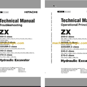 Hitachi ZX200-3 ZX225US-3 ZX225USR-3 ZX240-3 ZX270-3 Hydraulic Excavator Technical Manual