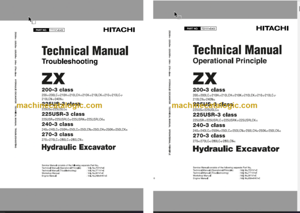 Hitachi ZX200-3 ZX225US-3 ZX225USR-3 ZX240-3 ZX270-3 Hydraulic Excavator Technical Manual