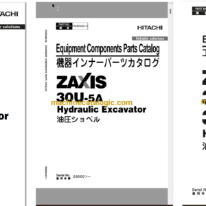 Hitachi ZX30U-5A Hydraulic Excavator Parts Catalog & Engine Parts Catalog & Equipment Components Parts Catalog