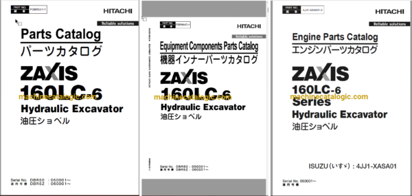 Hitachi ZX160LC-6 Hydraulic Excavator Full Parts Catalog