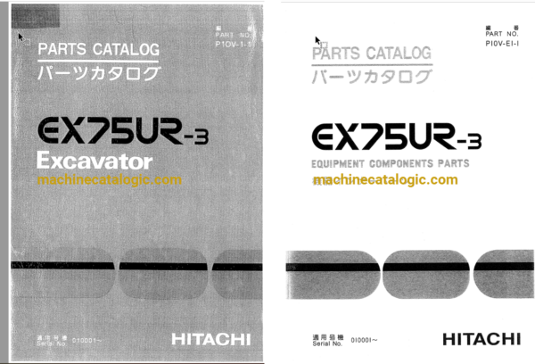 Hitachi EX75UR-3 Excavator Parts Catalog & Equipment Components Parts Catalog