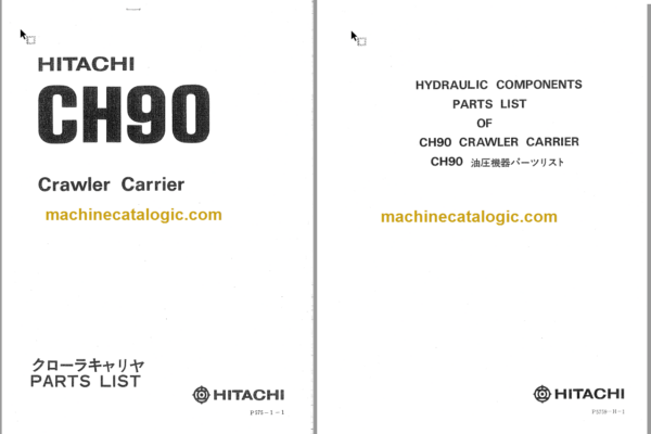 Hitachi CH90 Rubber Crawler Carrier Parts Catalog & Equipment Components Parts Catalog