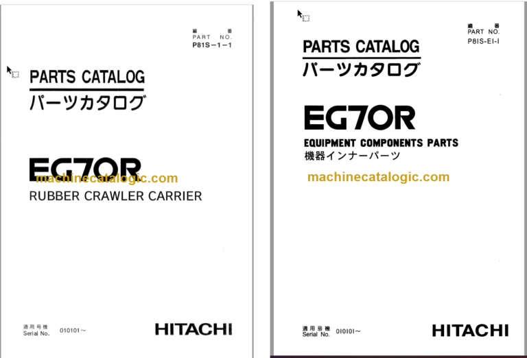 Hitachi EG70R Rubber Crawler Carrier Parts Catalog & Equipment Components Parts Catalog
