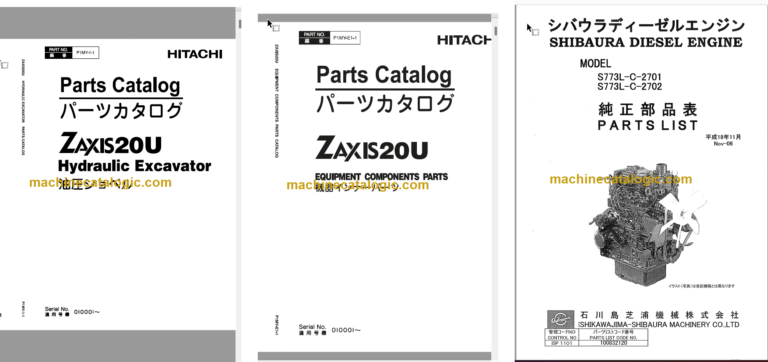 Hitachi ZX20U Hydraulic Excavator Parts Catalog & Equipment Components & Engine Parts Catalog