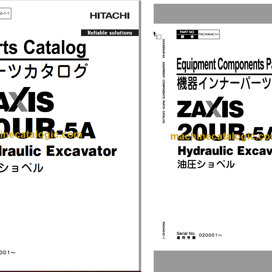 Hitachi ZX20U-5B Hydraulic Excavator Technical and Workshop