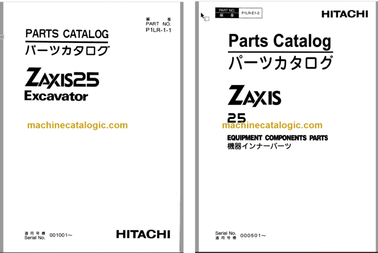 Hitachi ZX25 Excavator Parts Catalog & Equipment Components Parts
