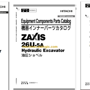 Hitachi ZX26U-5A Hydraulic Excavator Parts Catalog & Equipment Components & Engine Parts Catalog