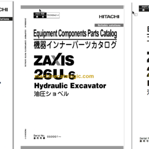 Hitachi ZX26U-6 Hydraulic Excavator Parts Catalog & Equipment Components & Engine Parts Catalog