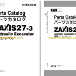 Hitachi ZX27-3 Hydraulic Excavator Parts Catalog & Equipment Components Parts Catalog