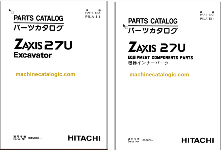 Hitachi ZX27U Excavator Parts Catalog & Equipment Components Parts Catalog