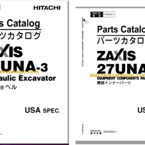 Hitachi ZX27UNA-3 Hydraulic Excavator Parts Catalog & Equipment Components Parts Catalog