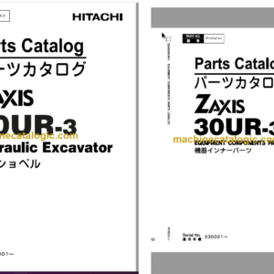 Hitachi ZX30UR-3 Hydraulic Excavator Parts Catalog & Equipment Components Parts Catalog