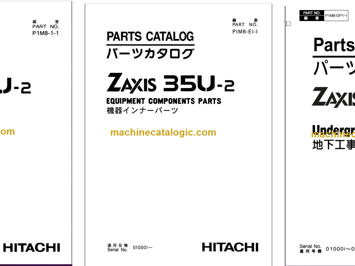Hitachi ZX35U-2 Hydraulic Excavator Parts Catalog