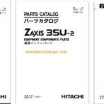 Hitachi ZX35U-2 Hydraulic Excavator Parts Catalog & Equipment Components Parts Catalog