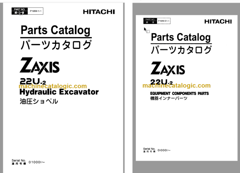 Hitachi Zaxis ZX22U-2 Hydraulic Excavator Parts Catalog & Equipment Components Parts Catalog