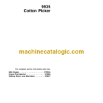 John Deere 9935 Cotton Picker Technical Manual (TM1613)
