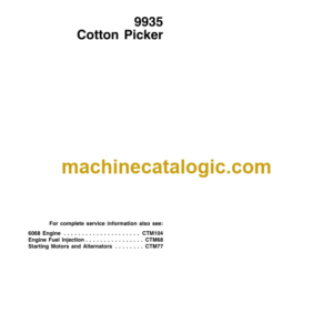 John Deere 9935 Cotton Picker Technical Manual (TM1613)